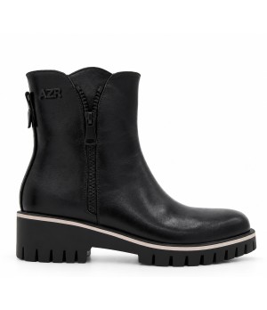 Botin Negro Suela Track Cremallera Lateral Montevita 105410