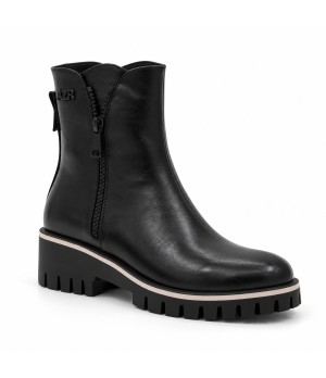 Botin Negro Suela Track Cremallera Lateral Montevita 105410