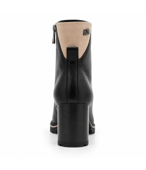 Botin Negro Tacon Alto Bloque Cremallera Montevita 105412