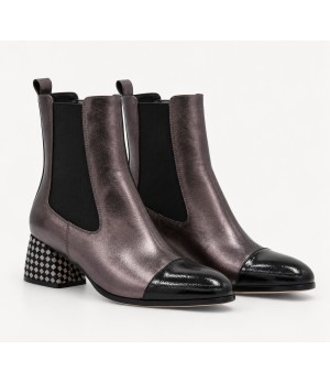 Botin Plomo Elastico Tacon Texturado Montevita 105418