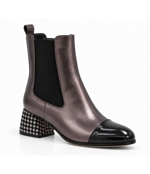 Botin Plomo Elastico Tacon Texturado Montevita 105418