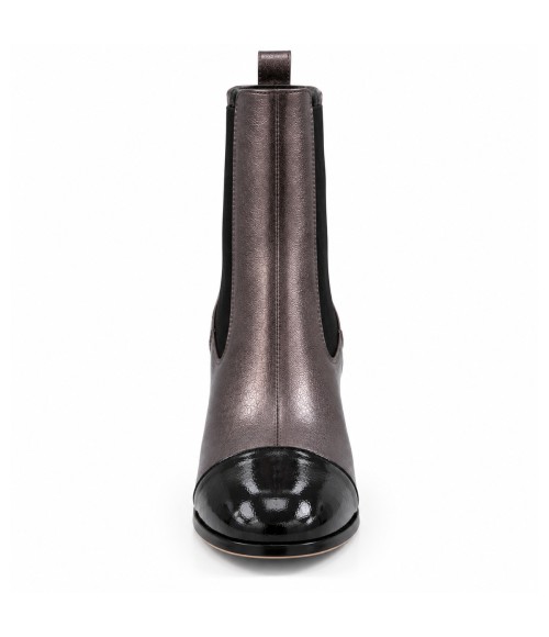 Botin Plomo Elastico Tacon Texturado Montevita 105418