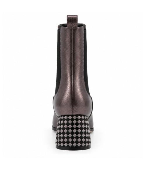 Botin Plomo Elastico Tacon Texturado Montevita 105418