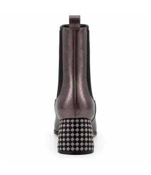 Botin Plomo Elastico Tacon Texturado Montevita 105418