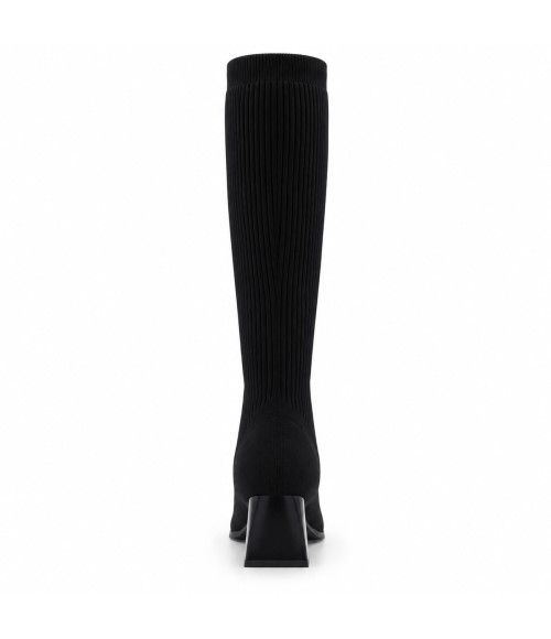 Bota Alta Calcetin Negra Tacon Ancho Montevita 105364