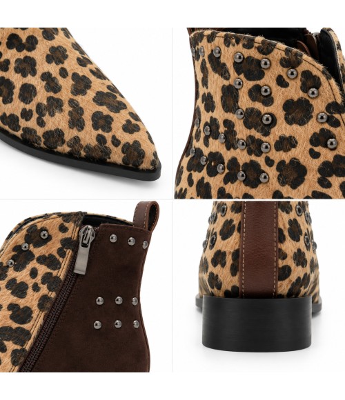 Botin Leopardo con Tachas y Punta Fina Montevita 105387