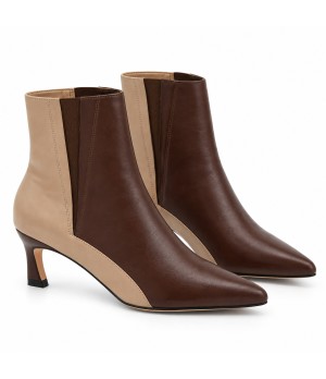 Botin Marron Bicolor Tacon Fino Elastico Montevita 105389