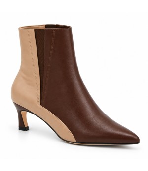 Botin Marron Bicolor Tacon Fino Elastico Montevita 105389