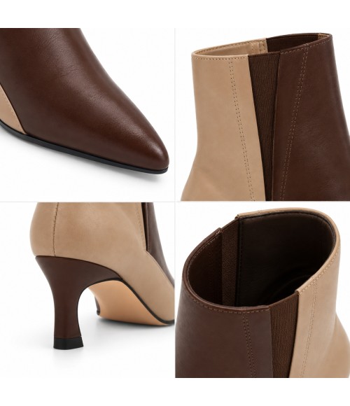 Botin Marron Bicolor Tacon Fino Elastico Montevita 105389