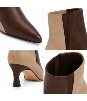 Botin Marron Bicolor Tacon Fino Elastico Montevita 105389