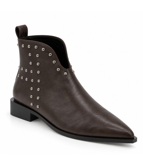 Botin Marron con Tachas y Punta Fina Montevita 105391
