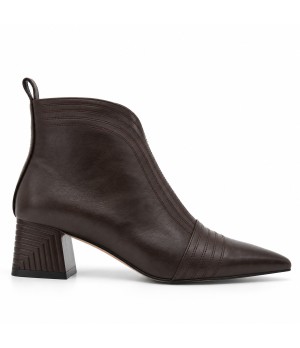 Botin Marron Tacon Ancho Cremallera Interior Montevita 105395