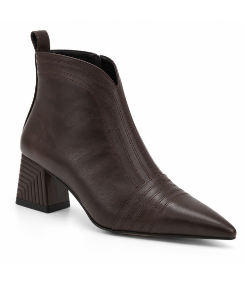 Botin Marron Tacon Ancho Cremallera Interior Montevita 105395