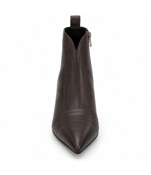 Botin Marron Tacon Ancho Cremallera Interior Montevita 105395