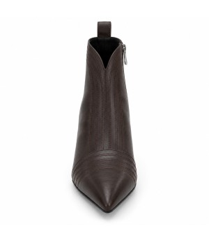 Botin Marron Tacon Ancho Cremallera Interior Montevita 105395
