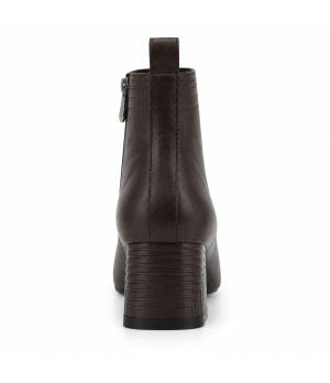 Botin Marron Tacon Ancho Cremallera Interior Montevita 105395