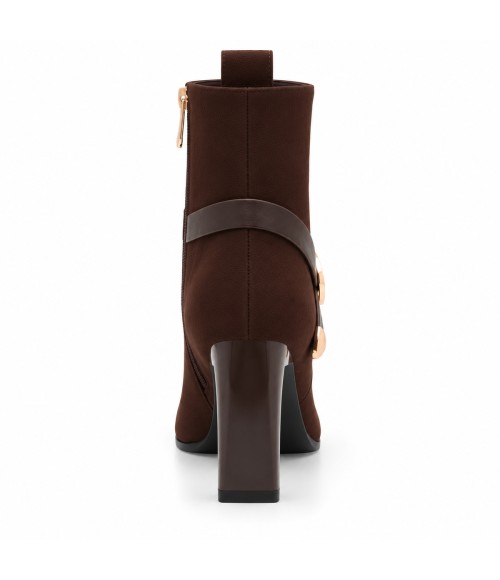 Botin Marron Tacon con Hebilla Dorada Montevita 105396