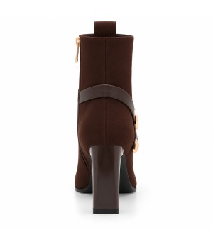 Botin Marron Tacon con Hebilla Dorada Montevita 105396