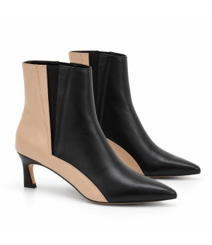 Botin Negro Bicolor Tacon Fino Elastico Montevita 105399
