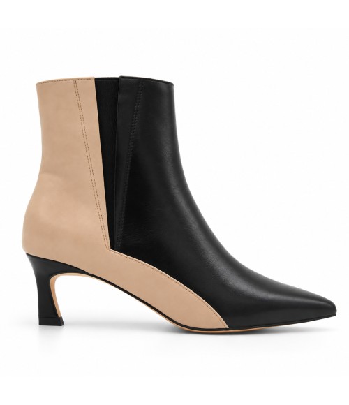Botin Negro Bicolor Tacon Fino Elastico Montevita 105399