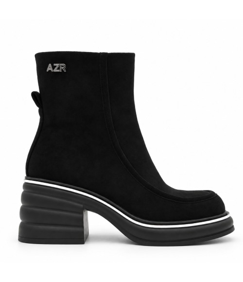 Botin Negro Plataforma Tacon Ancho Moderno Montevita 105407