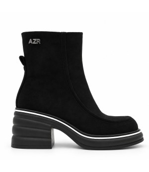 Botin Negro Plataforma Tacon Ancho Moderno Montevita 105407