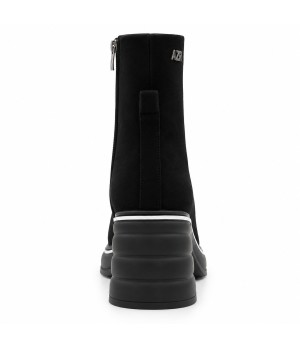 Botin Negro Plataforma Tacon Ancho Moderno Montevita 105407