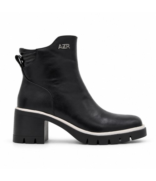 Botin Negro Suela Track Tacon Medio Montevita 105411