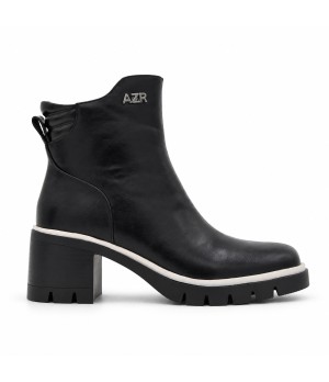 Botin Negro Suela Track Tacon Medio Montevita 105411