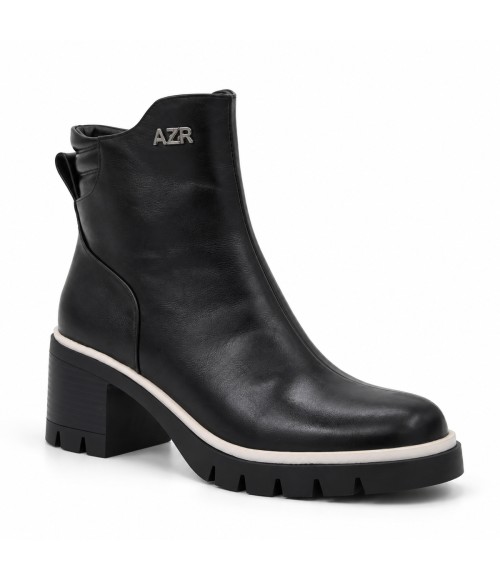Botin Negro Suela Track Tacon Medio Montevita 105411