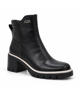 Botin Negro Suela Track Tacon Medio Montevita 105411