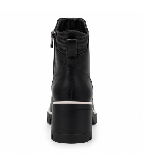 Botin Negro Suela Track Tacon Medio Montevita 105411
