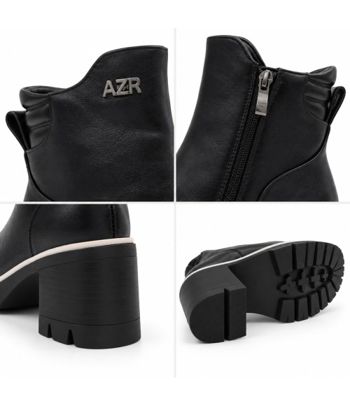 Botin Negro Suela Track Tacon Medio Montevita 105411
