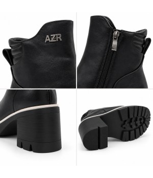 Botin Negro Suela Track Tacon Medio Montevita 105411
