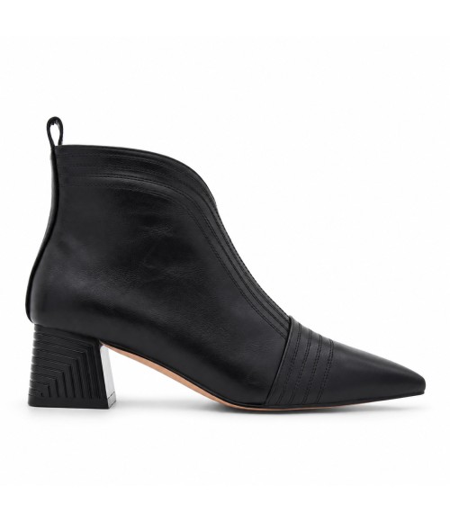 Botin Negro Tacon Ancho Cremallera Interior Montevita 105414