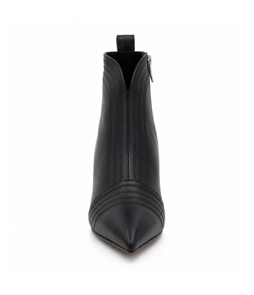 Botin Negro Tacon Ancho Cremallera Interior Montevita 105414