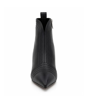 Botin Negro Tacon Ancho Cremallera Interior Montevita 105414