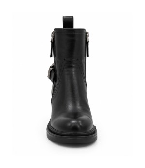 Botin Negro Tacon Medio Hebilla Lateral Montevita 105417