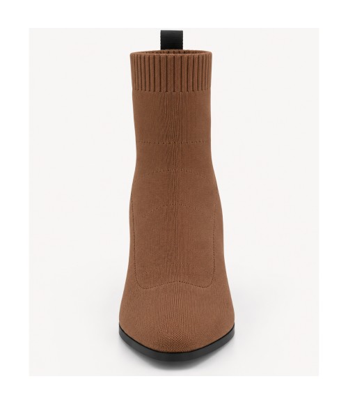 Botin Taupe Calcetin Tacon Geometrico Montevita 105421