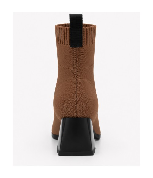 Botin Taupe Calcetin Tacon Geometrico Montevita 105421