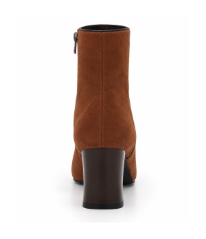 Botin Taupe Marron Tacon Ancho Cremallera Montevita 105422