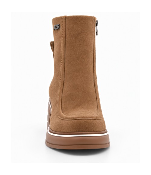 Botin Taupe Plataforma Tacon Ancho Moderno Montevita 105423