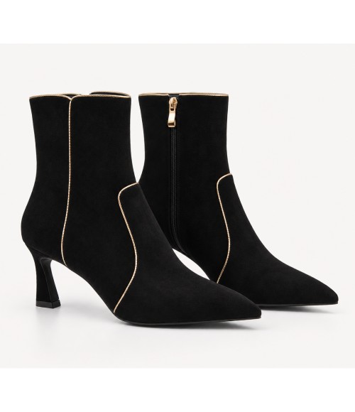 Botin Negro Tacon Fino con Vivo Contraste Montevita 105416