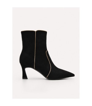 Botin Negro Tacon Fino con Vivo Contraste Montevita 105416