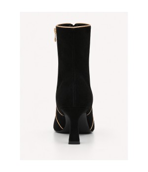 Botin Negro Tacon Fino con Vivo Contraste Montevita 105416