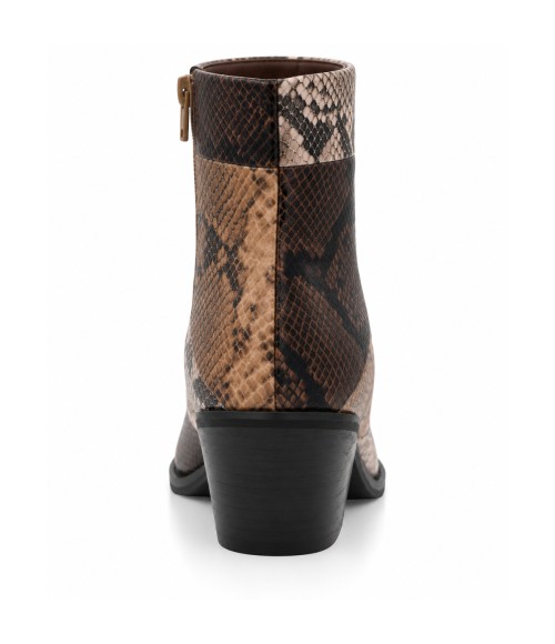 Botin Tacon Medio Marron Efecto Serpiente Montevita 105419