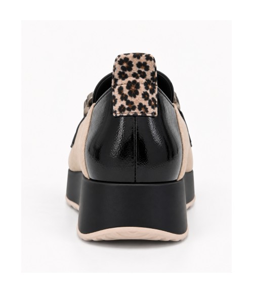 Mocasin Beige Leopardo Cuna Adorno Metalico Montevita 105424