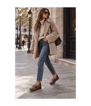Mocasin Marron Leopardo Cuna Adorno Metalico Montevita 105428