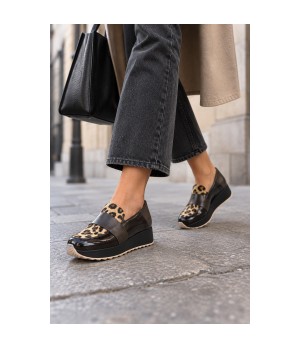 Mocasin Marron Leopardo Cuna Confort Montevita 105429