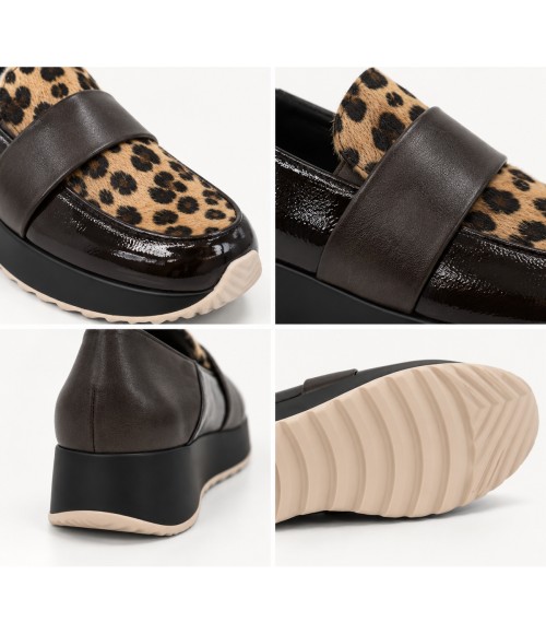 Mocasin Marron Leopardo Cuna Confort Montevita 105429